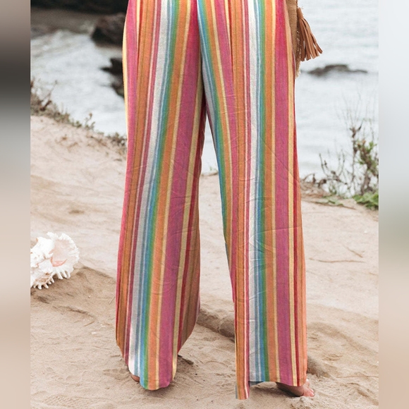 Striped Smocked Waist Pants - Picture 2 of 4
